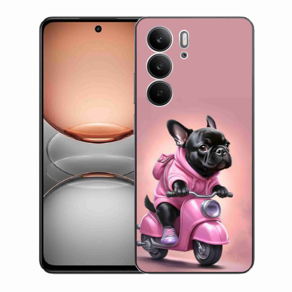 Gélový kryt mmCase na Realme C75 - francúzsky buldoček na skútri