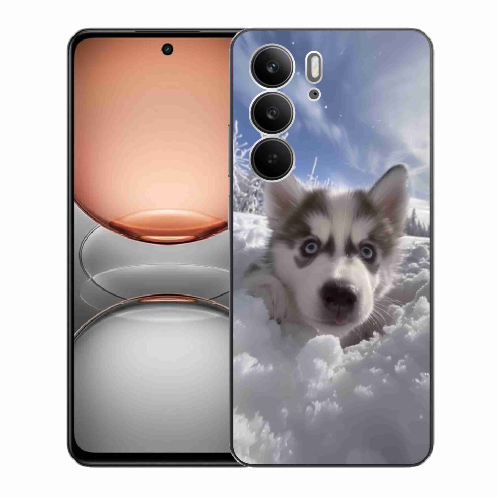 Gélový kryt mmCase na Realme C75 - husky v snehu