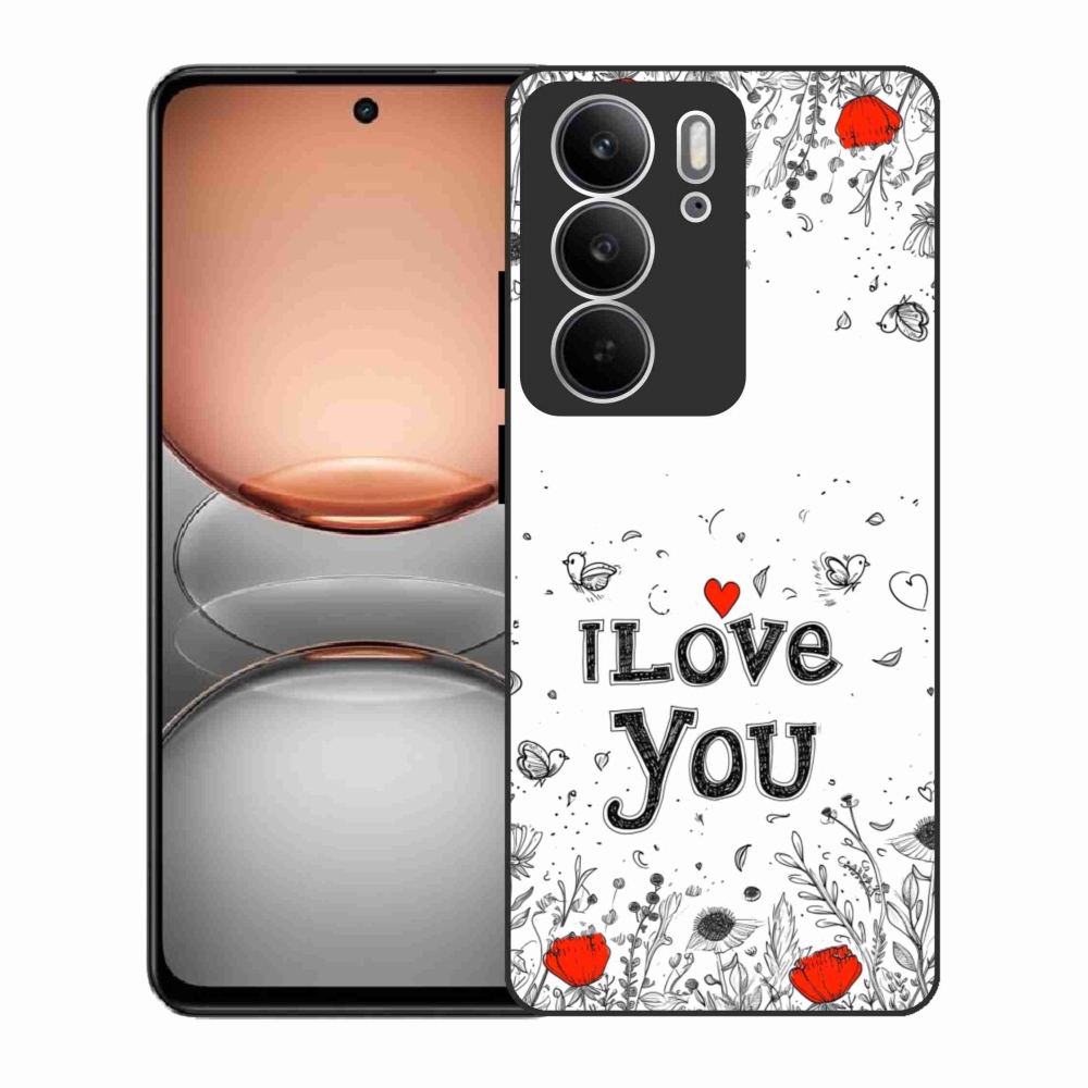 Gélový kryt mmCase na Realme C75 - I love you biele pozadie