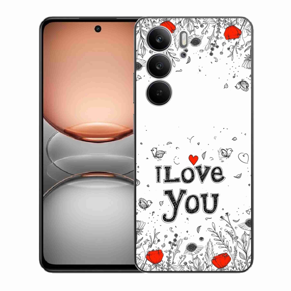 Gélový kryt mmCase na Realme C75 - I love you biele pozadie