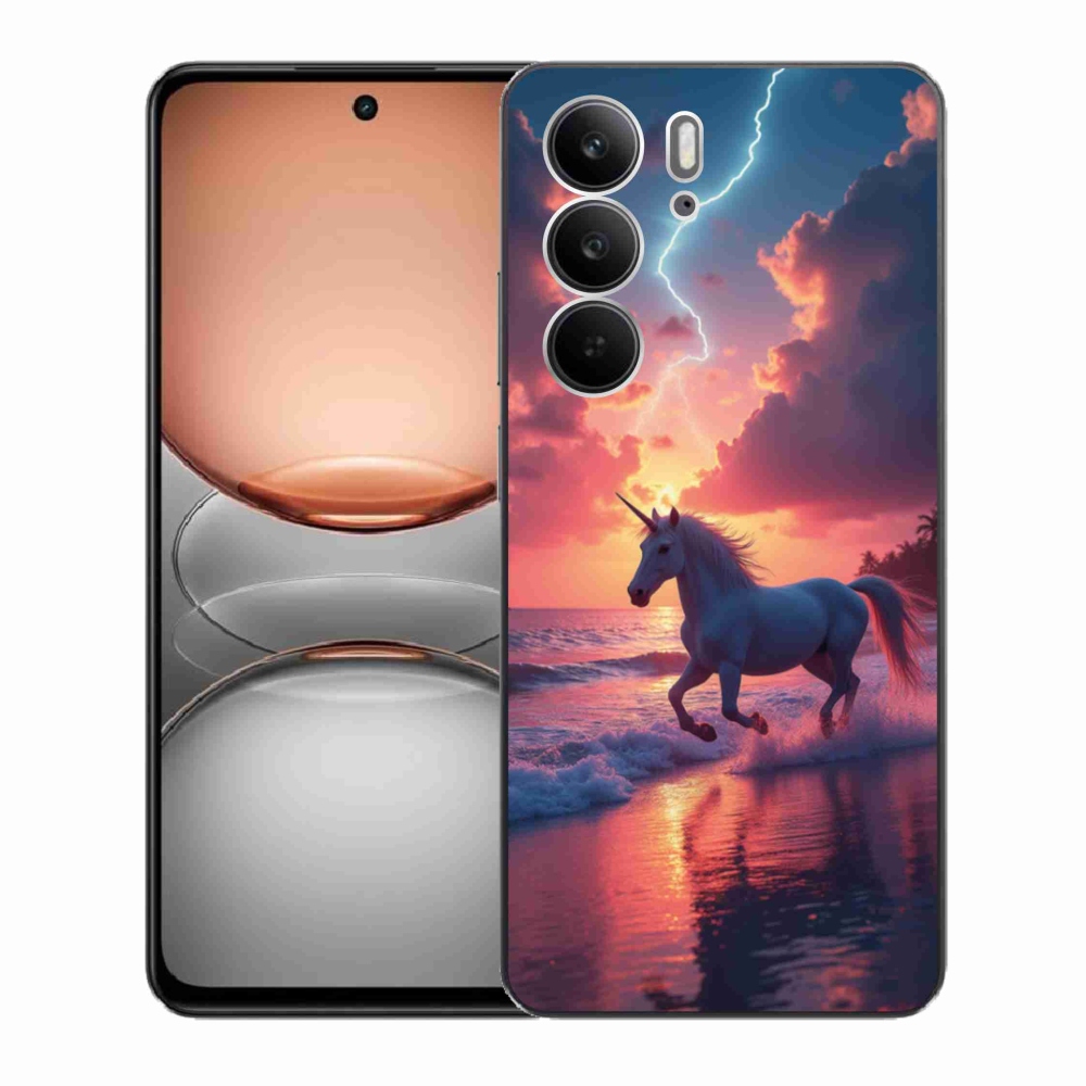 Gélový kryt mmCase na Realme C75 - jednorožec na pláži