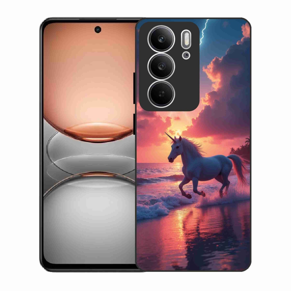 Gélový kryt mmCase na Realme C75 - jednorožec na pláži