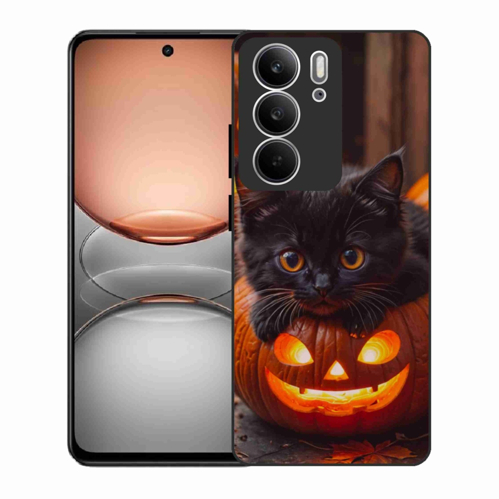 Gélový kryt mmCase na Realme C75 - mačiatko a tekvica