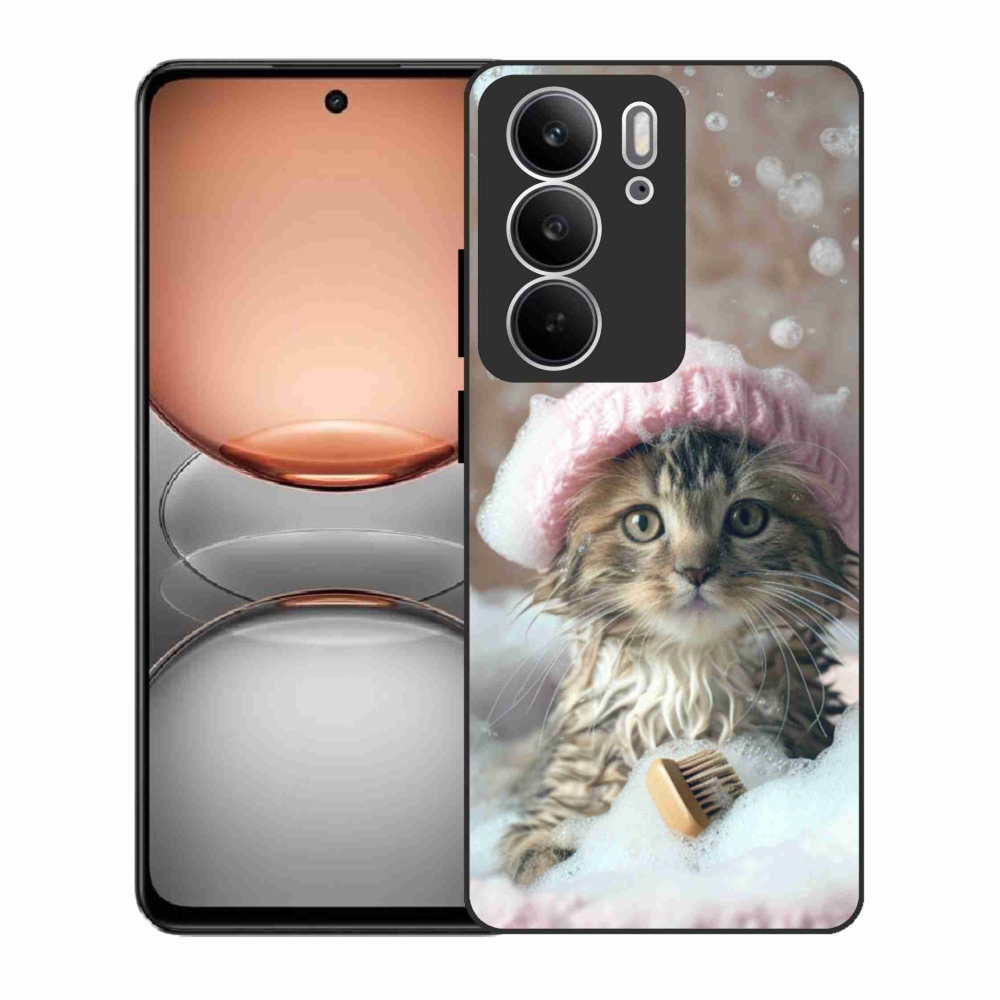 Gélový kryt mmCase na Realme C75 - mačiatko a kúpeľ