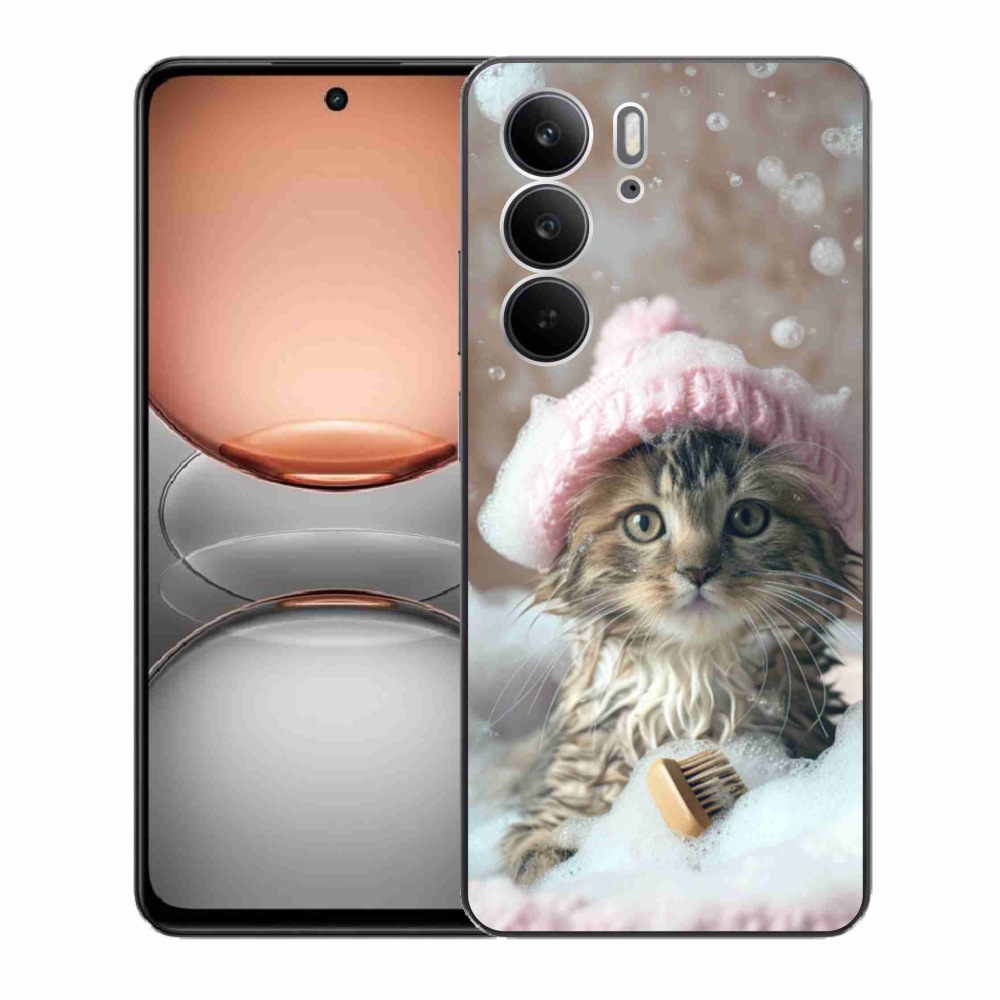 Gélový kryt mmCase na Realme C75 - mačiatko a kúpeľ