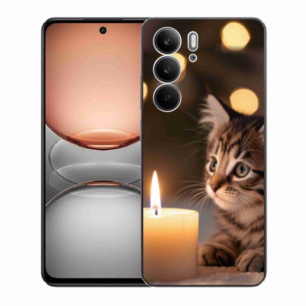 Gélový kryt mmCase na Realme C75 - mačiatko a sviečka