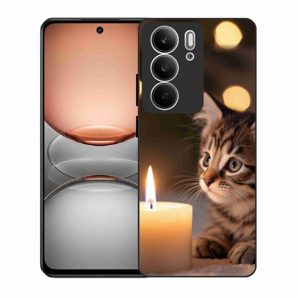 Gélový kryt mmCase na Realme C75 - mačiatko a sviečka