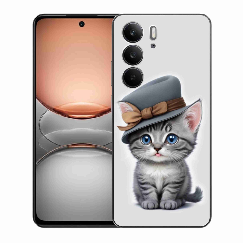 Gélový kryt mmCase na Realme C75 - mačiatko s klobúkom