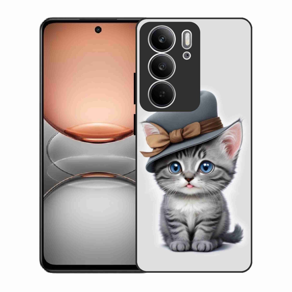 Gélový kryt mmCase na Realme C75 - mačiatko s klobúkom