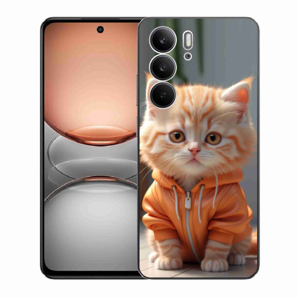 Gélový kryt mmCase na Realme C75 - mačiatko v mikine