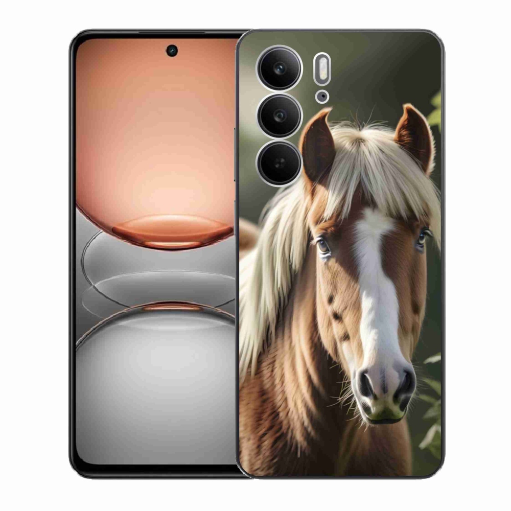 Gélový kryt mmCase na Realme C75 - kôň so svetlou hrivou