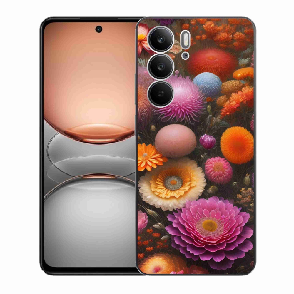 Gélový kryt mmCase na Realme C75 - kvetinová kompozícia