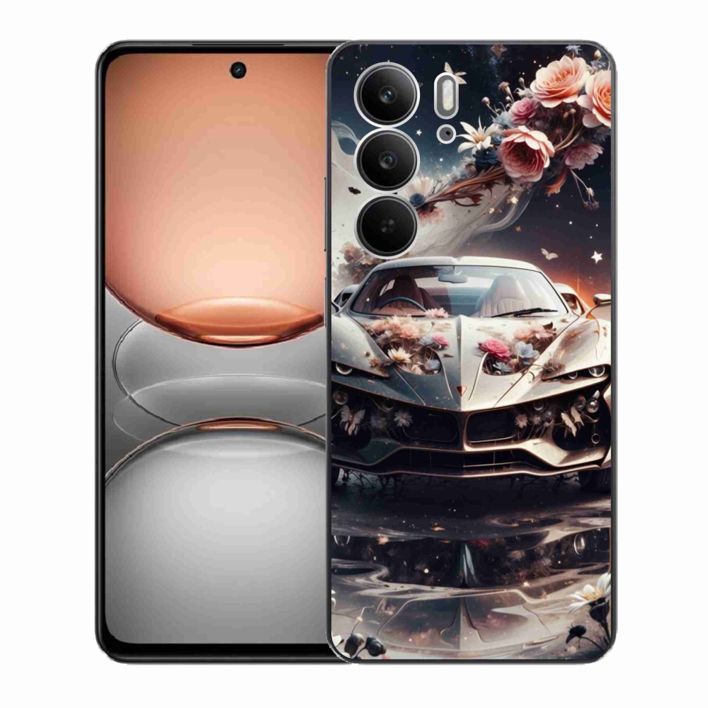 Gélový kryt mmCase na Realme C75 - kvetinové športové vozidlo