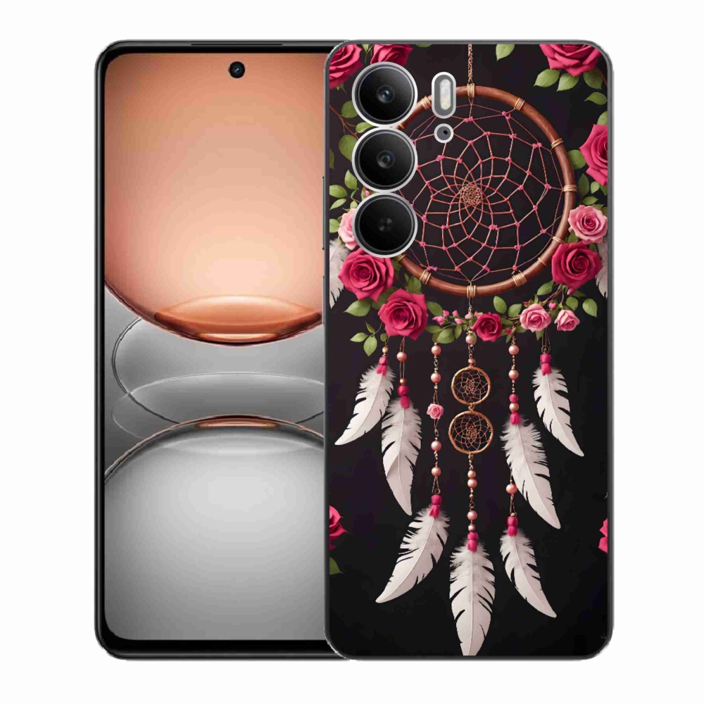 Gélový kryt mmCase na Realme C75 - lapač snov s ružami