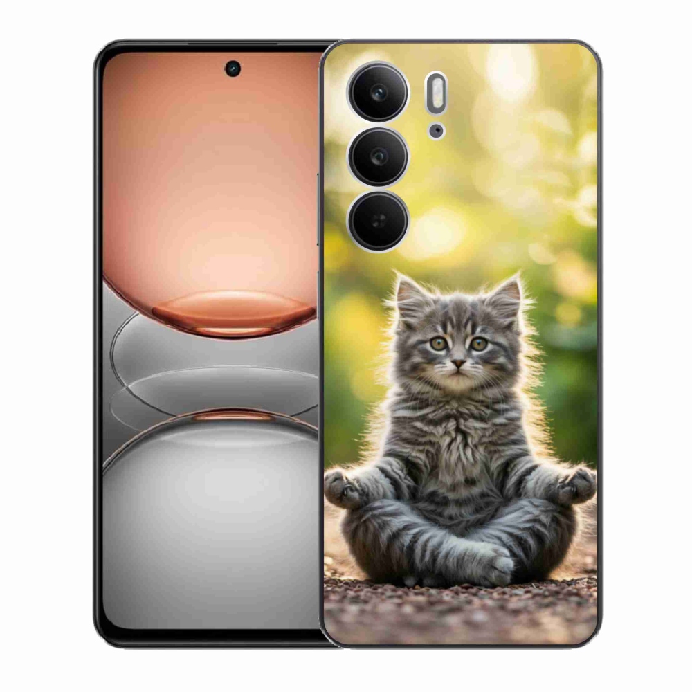 Gélový kryt mmCase na Realme C75 - meditujúce mačiatko