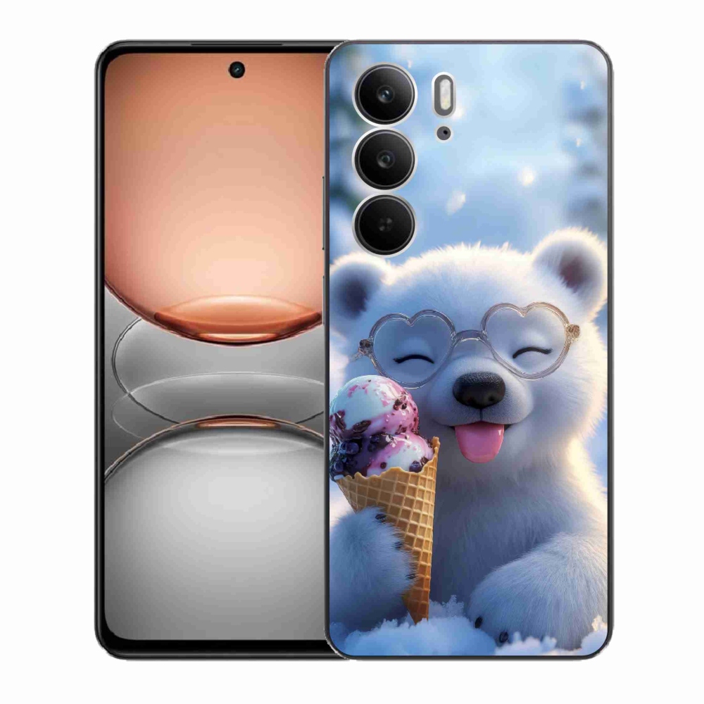 Gélový kryt mmCase na Realme C75 - medvedík so zmrzlinou