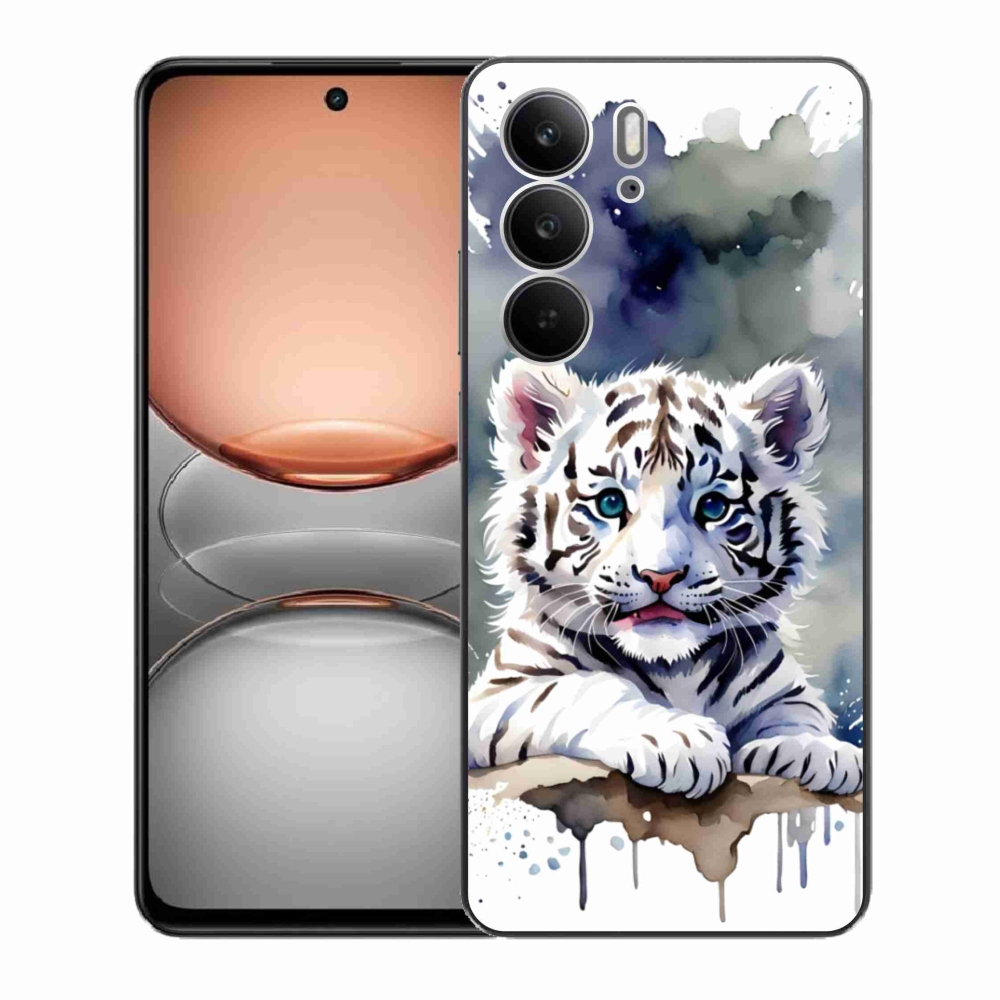 Gélový kryt mmCase na Realme C75 - mláďa bieleho tigra