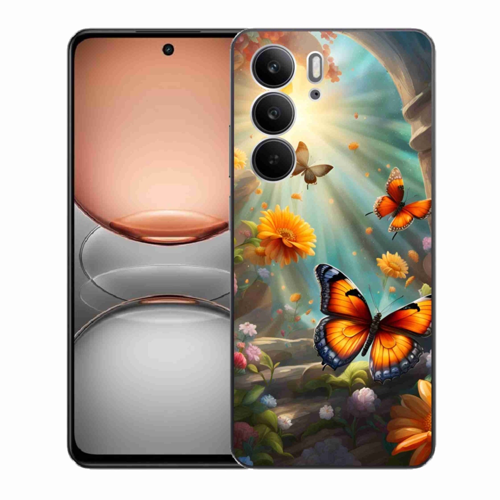 Gélový kryt mmCase na Realme C75 - motýlia záhrada 2