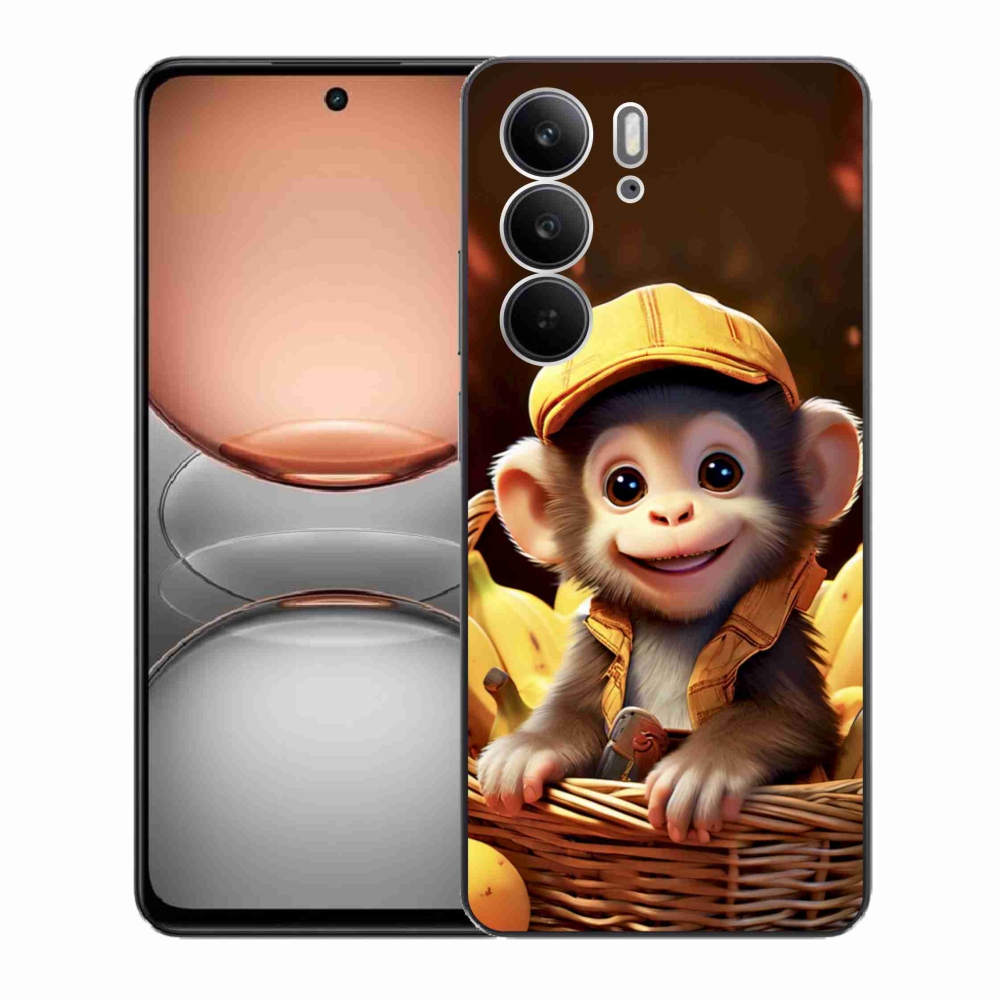 Gélový kryt mmCase na Realme C75 - opice v košíku