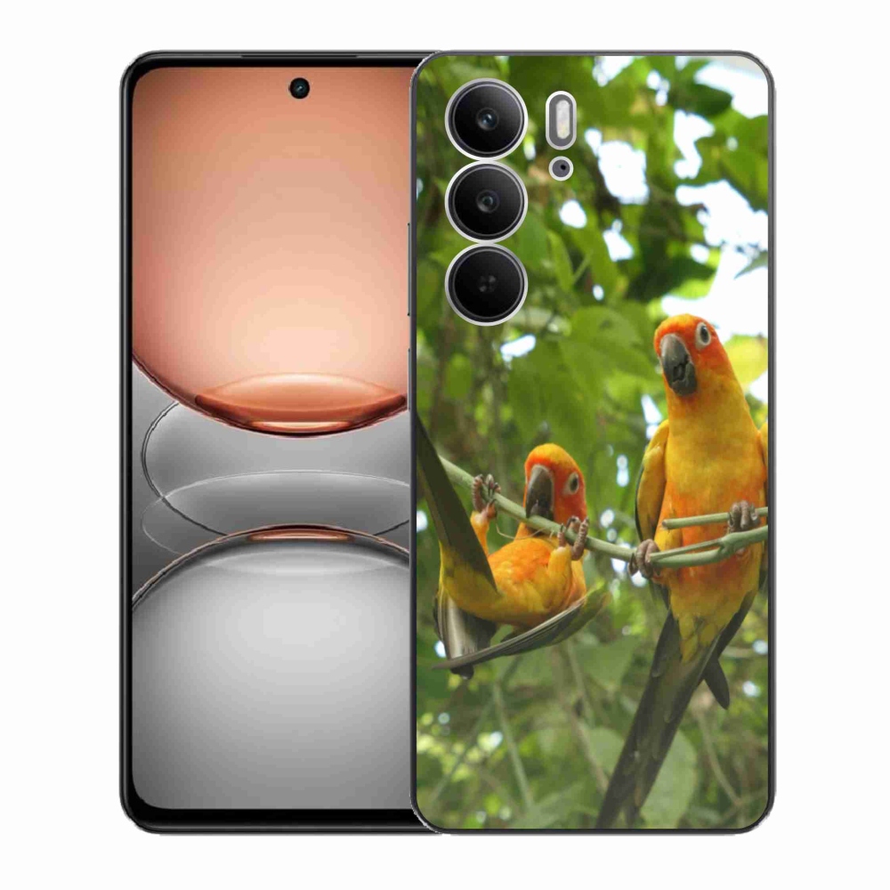 Gélový kryt mmCase na Realme C75 - papagáje aratingy