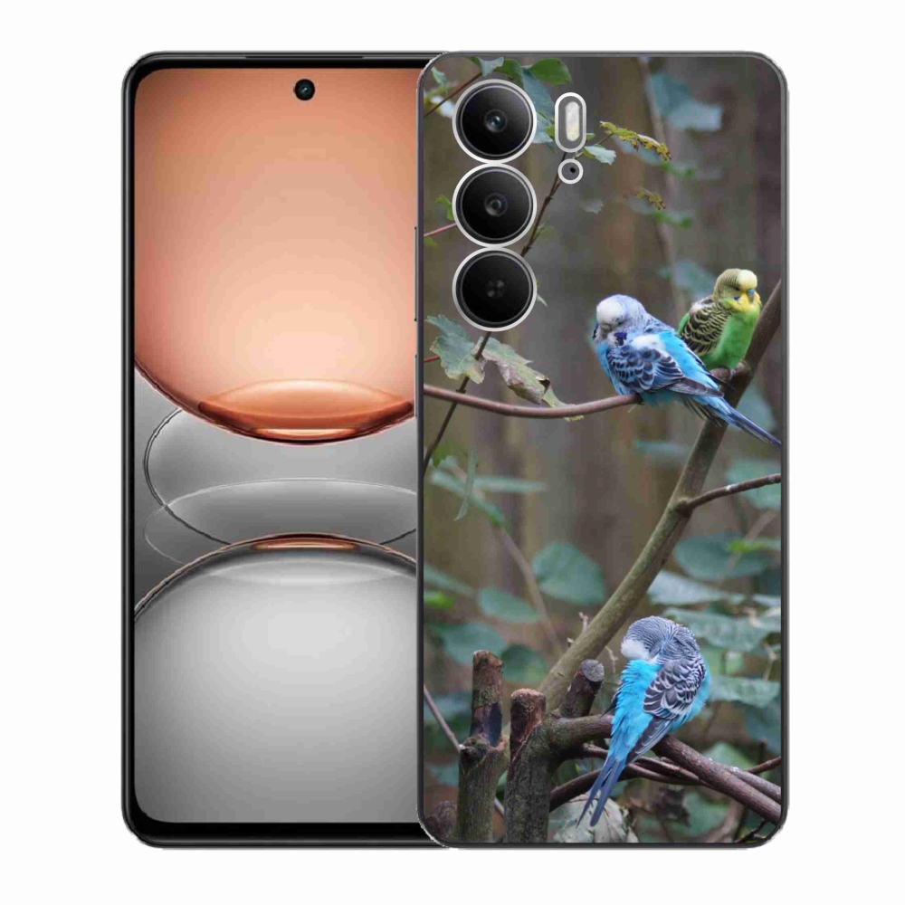 Gélový kryt mmCase na Realme C75 - papagáje na vetve