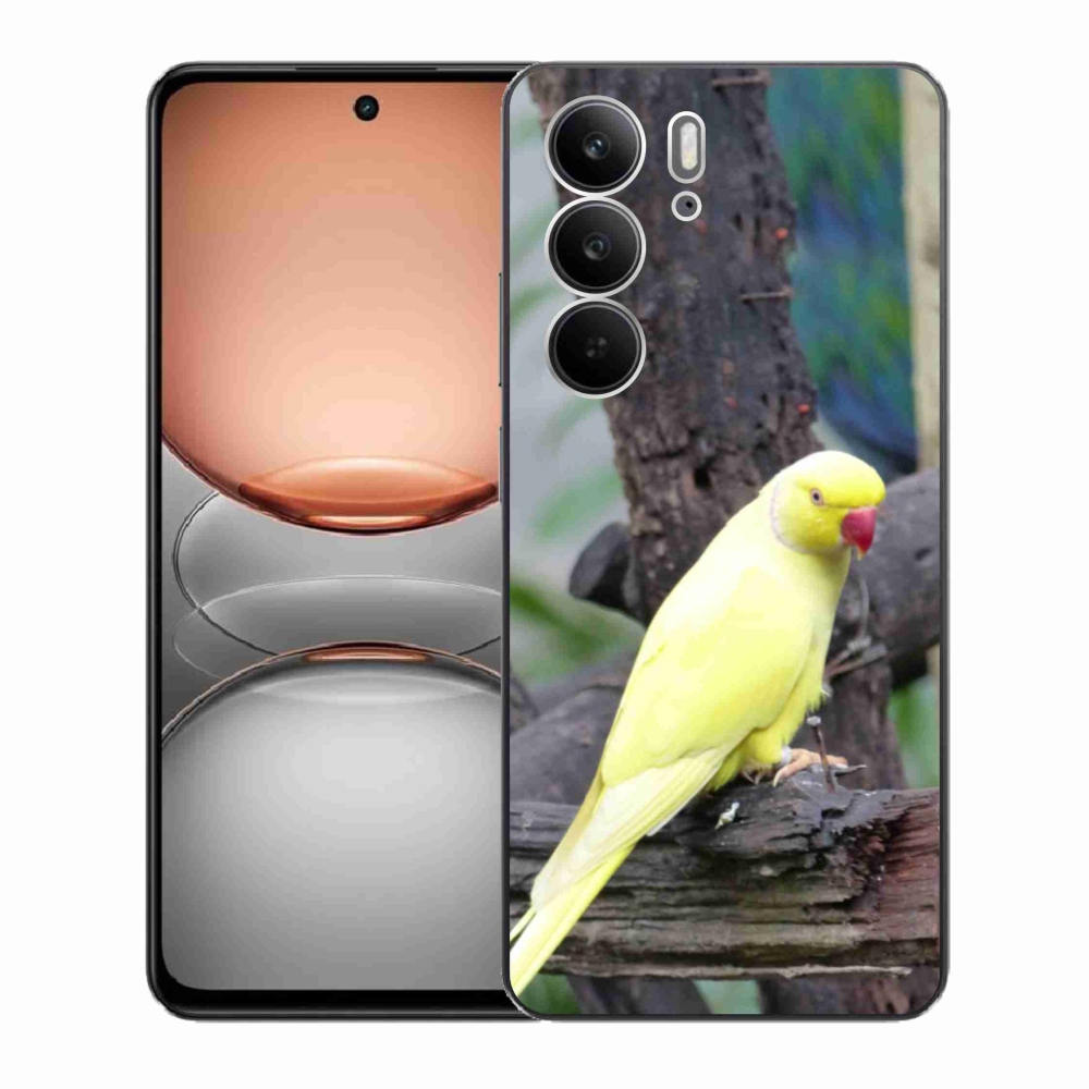 Gélový kryt mmCase na Realme C75 - papagáj alexander žltý