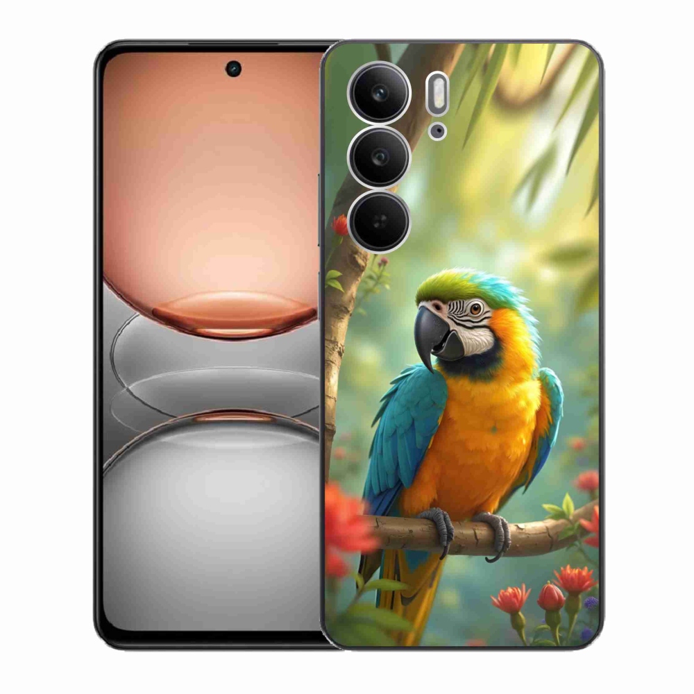 Gélový kryt mmCase na Realme C75 - papagáj ara modrožltá