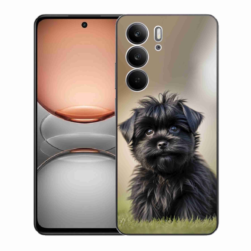 Gélový kryt mmCase na Realme C75 - roztomilý čierny psík