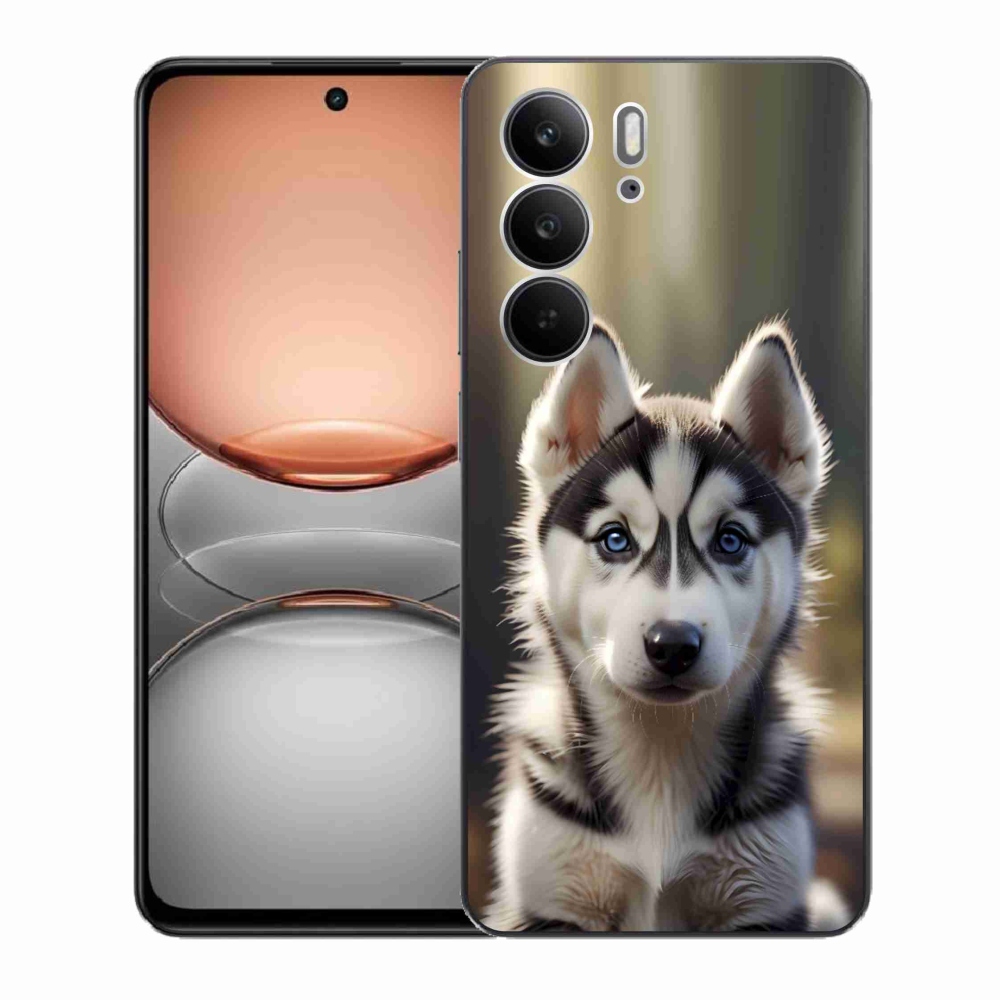 Gélový kryt mmCase na Realme C75 - roztomilý sibírsky husky