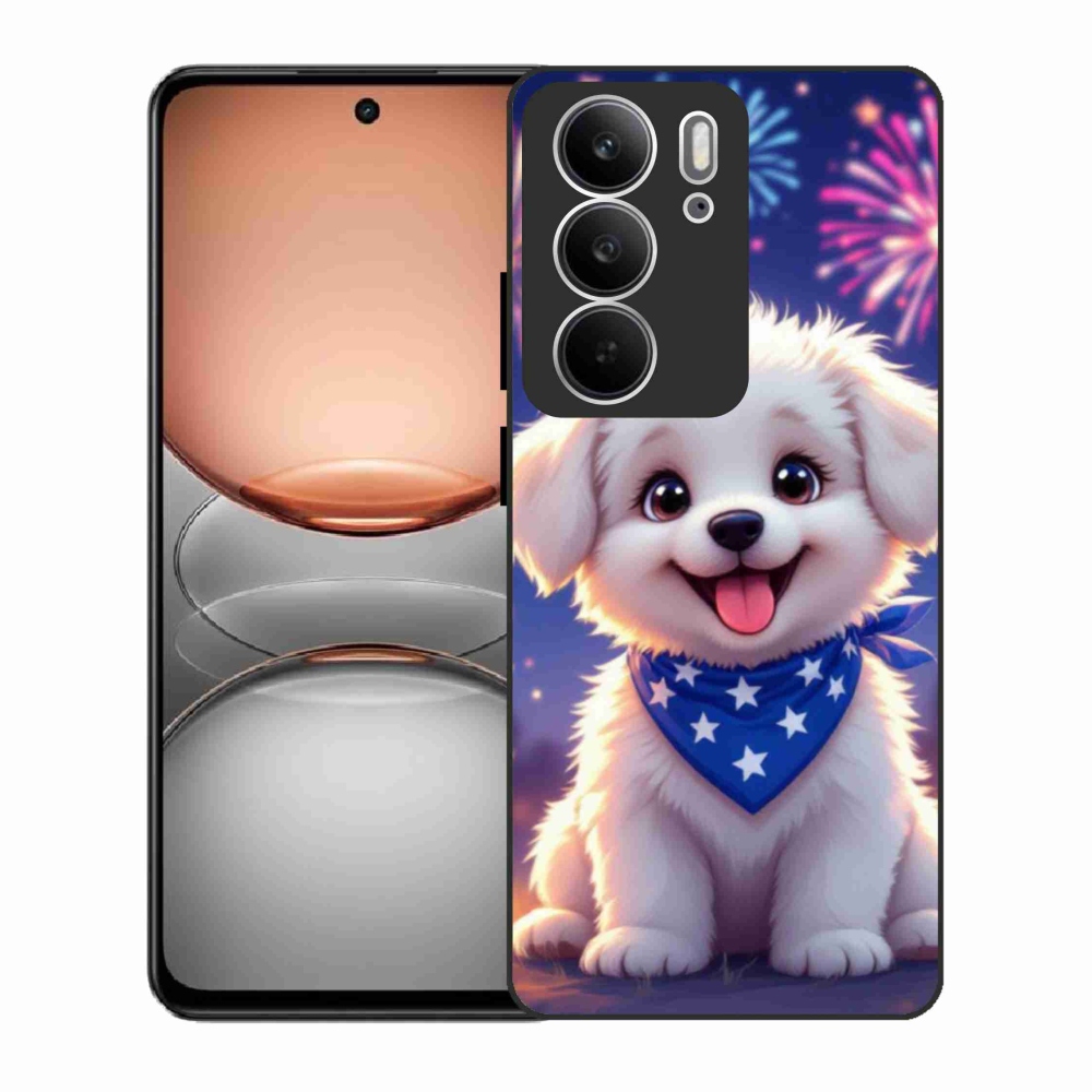 Gélový kryt mmCase na Realme C75 - slávnostné šteňa