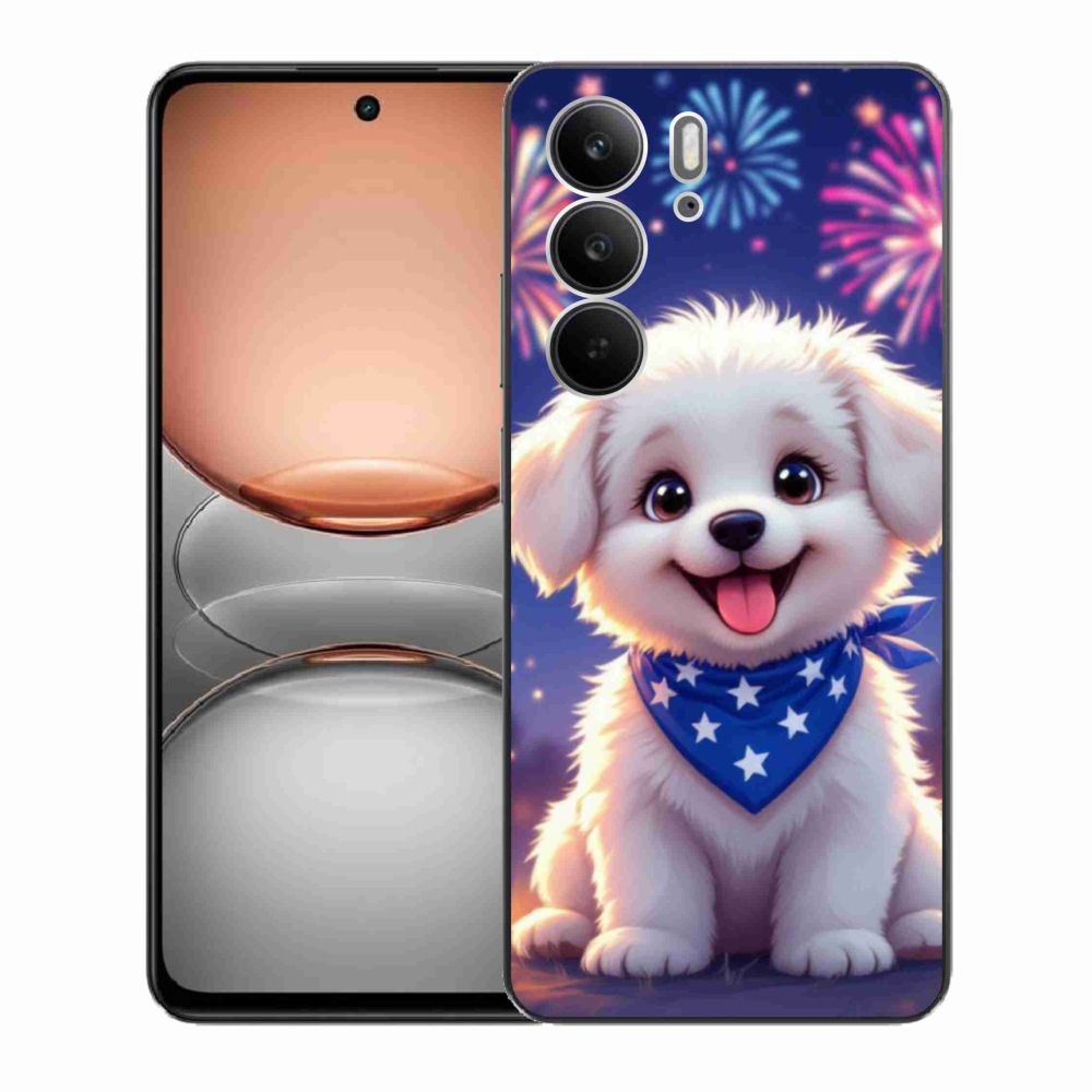 Gélový kryt mmCase na Realme C75 - slávnostné šteňa