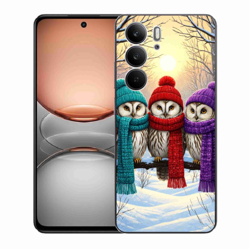 Gélový kryt mmCase na Realme C75 - soví priatelia