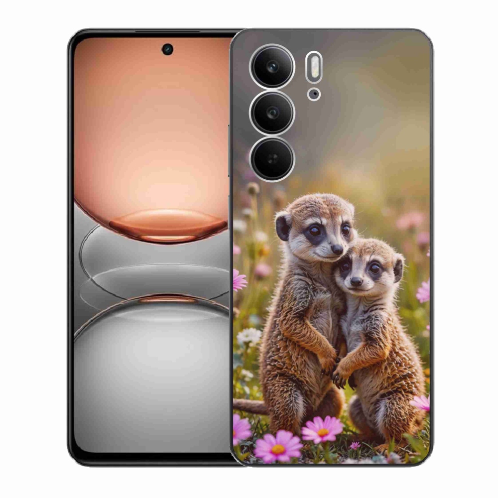 Gélový kryt mmCase na Realme C75 - surikatí duo