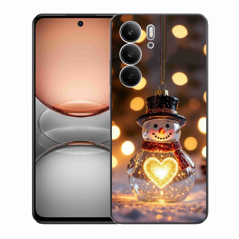 Gélový kryt mmCase na Realme C75 - svietiaci vianočný snehuliak