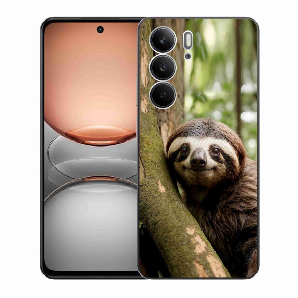 Gélový kryt mmCase na Realme C75 - usmievavý leňochod