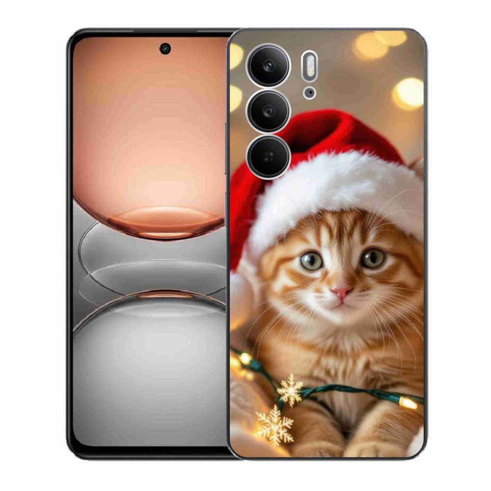 Gélový kryt mmCase na Realme C75 - vianočné mačiatko