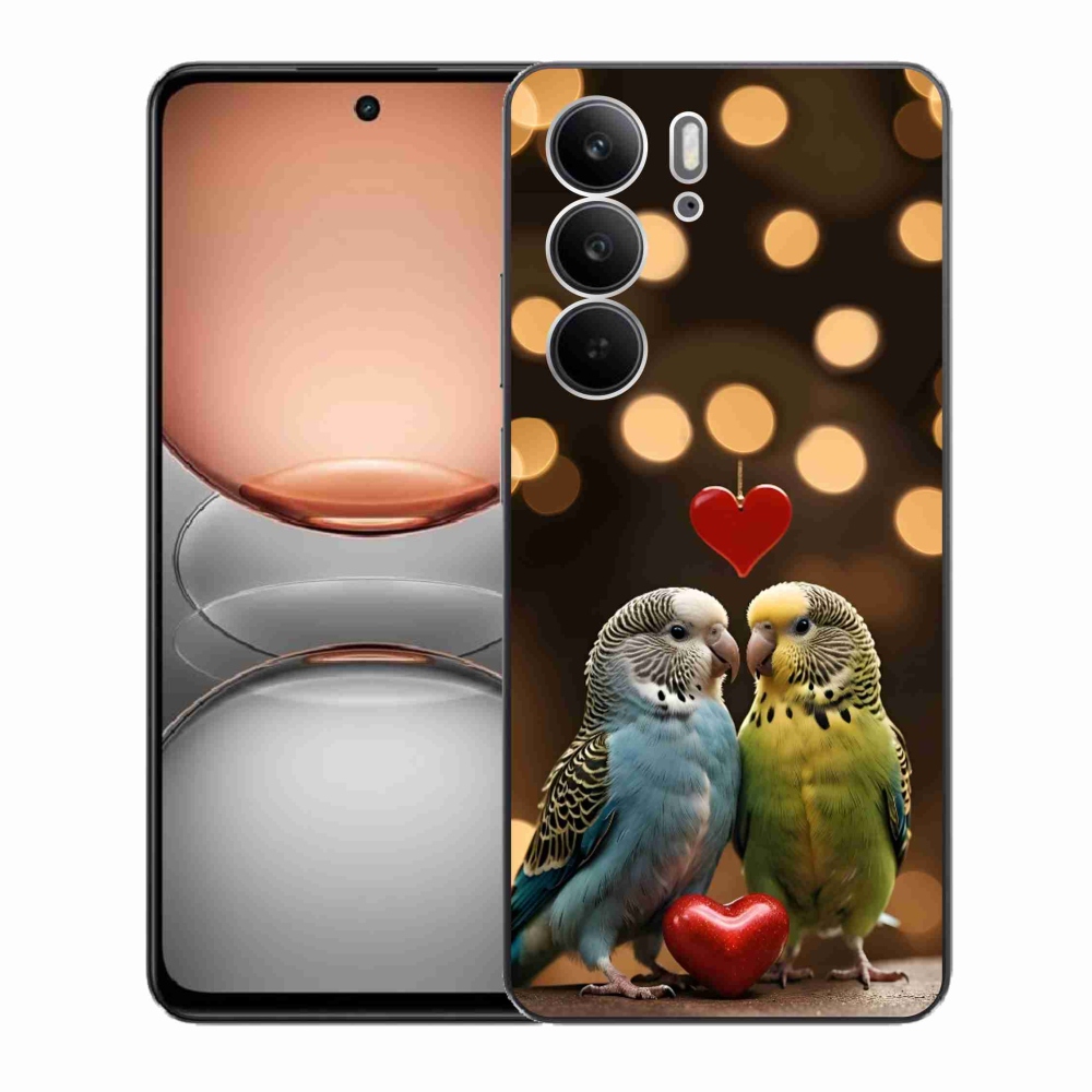 Gélový kryt mmCase na Realme C75 - zamilovaní papagáje
