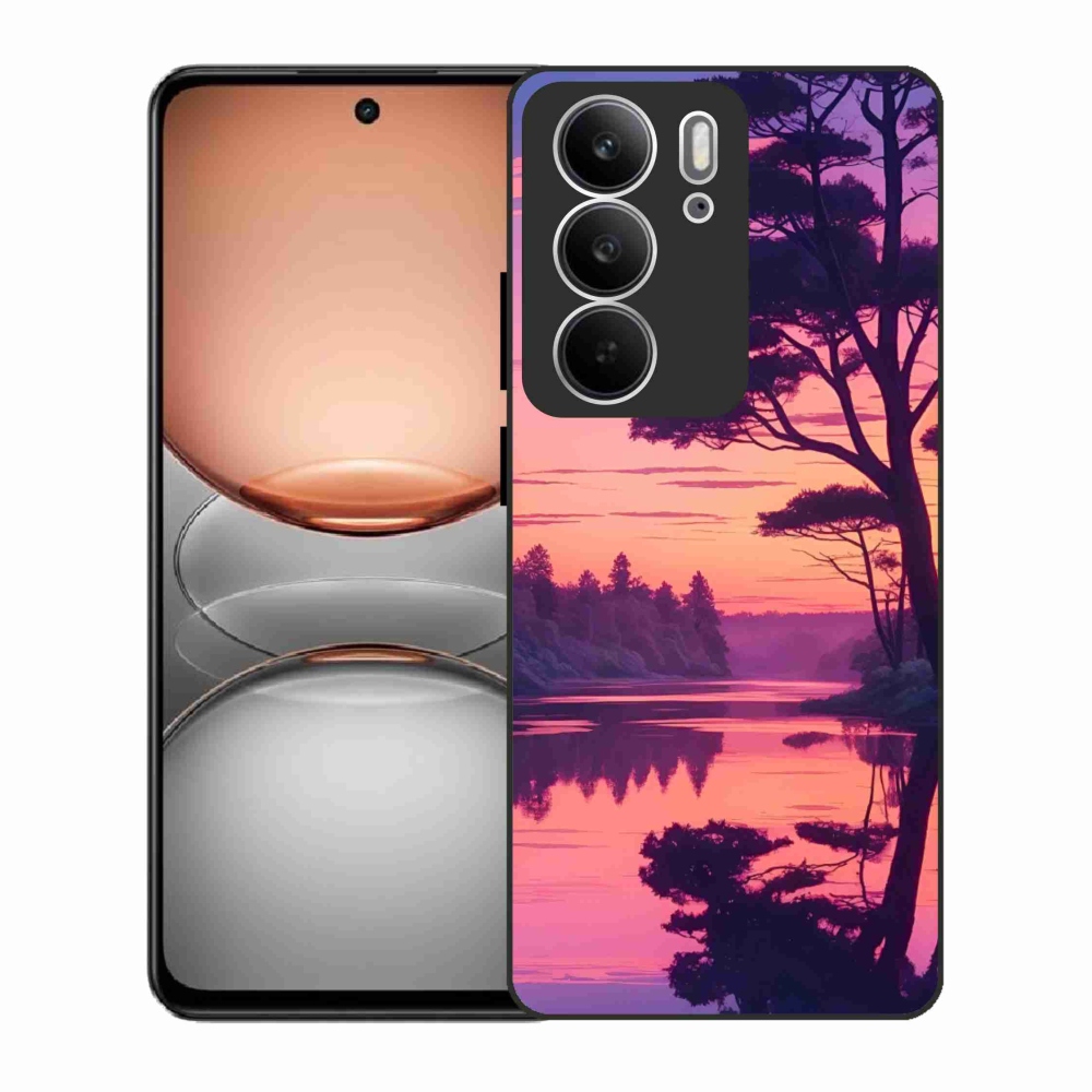 Gélový kryt mmCase na Realme C75 - západ slnka nad jazerom