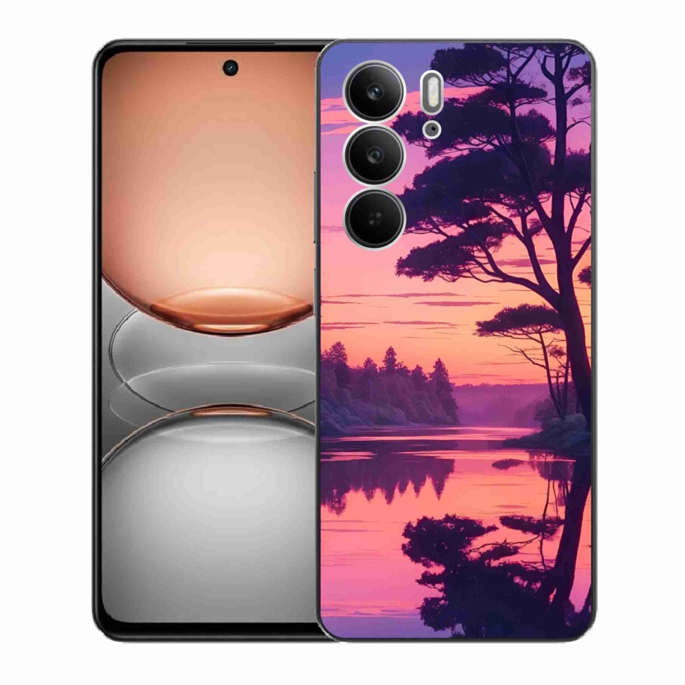 Gélový kryt mmCase na Realme C75 - západ slnka nad jazerom
