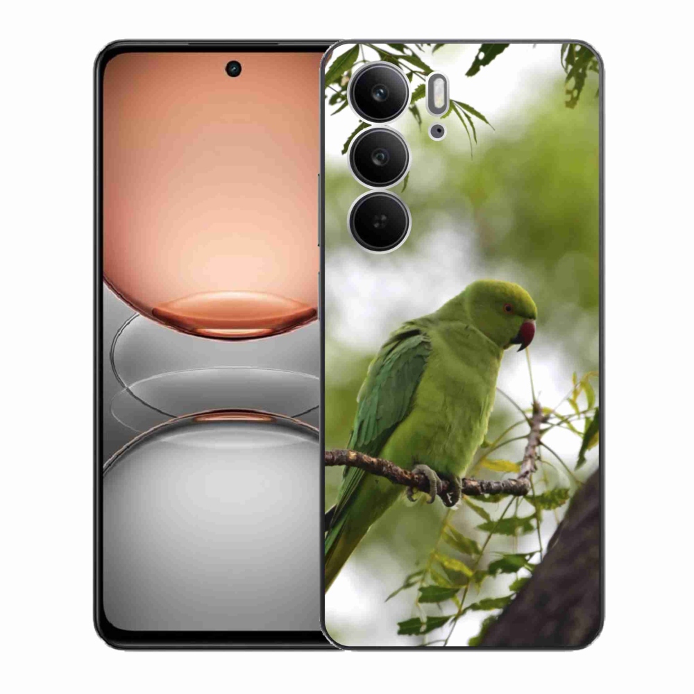 Gélový kryt mmCase na Realme C75 - zelený papagáj