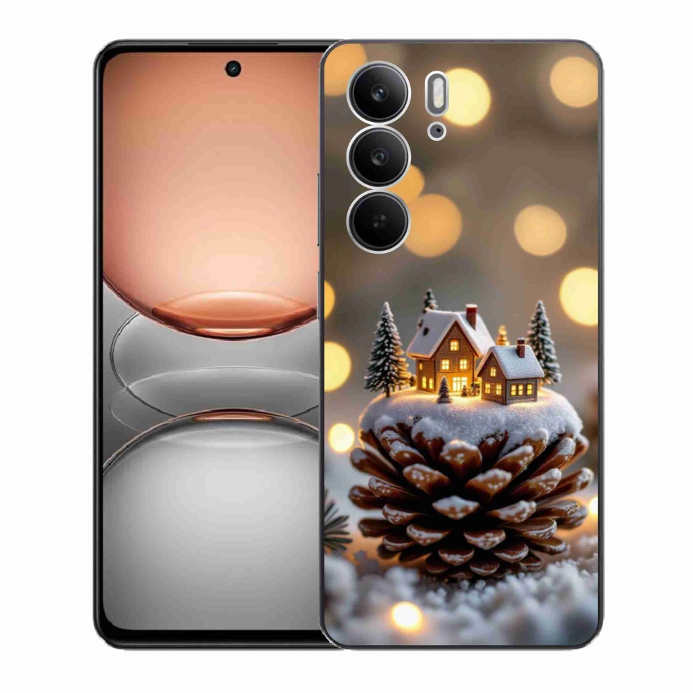 Gélový kryt mmCase na Realme C75 - zimná dedinka