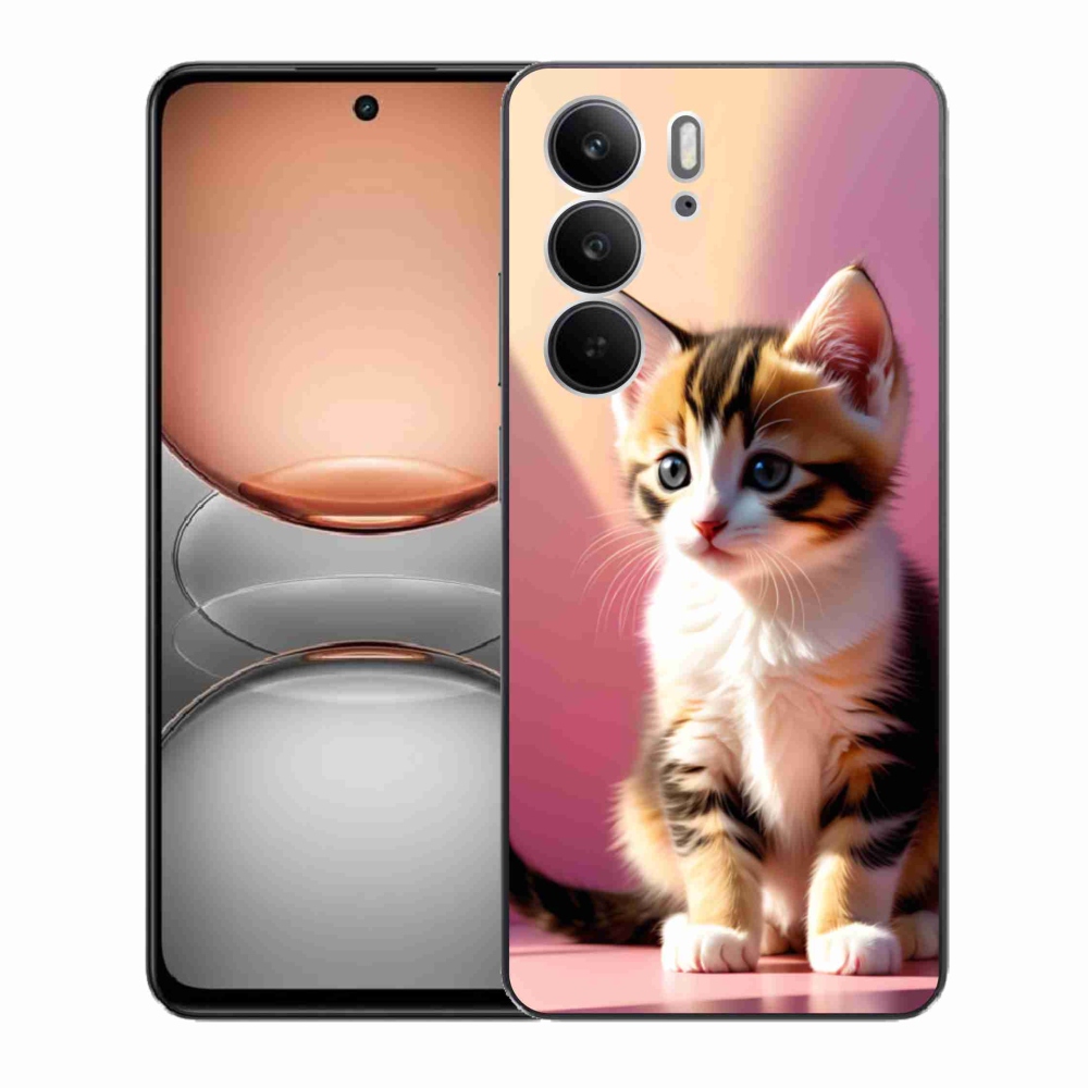 Gélový kryt mmCase na Realme C75 - zvedavé mačiatko 2