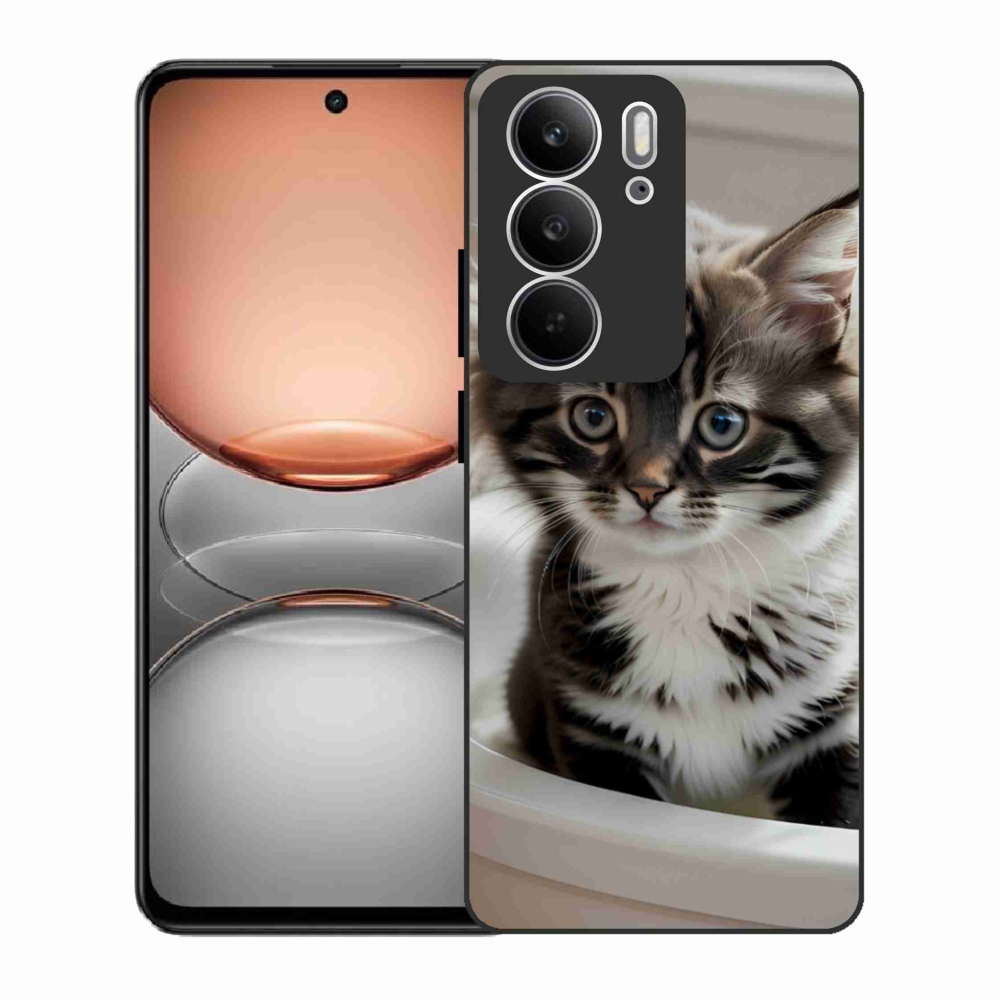 Gélový kryt mmCase na Realme C75 - zvedavé mačiatko