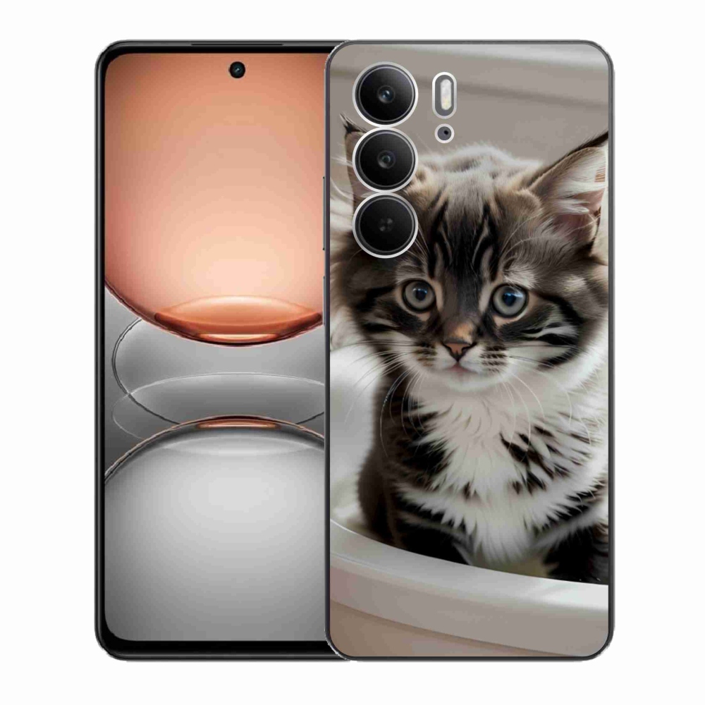 Gélový kryt mmCase na Realme C75 - zvedavé mačiatko