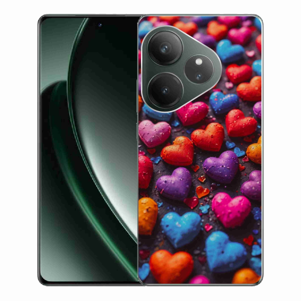 Gélový kryt mmCase na Realme GT 6 5G/GT 6T 5G - farebné srdcia
