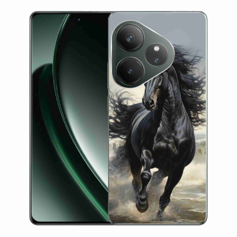 Gélový kryt mmCase na Realme GT 6 5G/GT 6T 5G - bežiaci čierny kôň