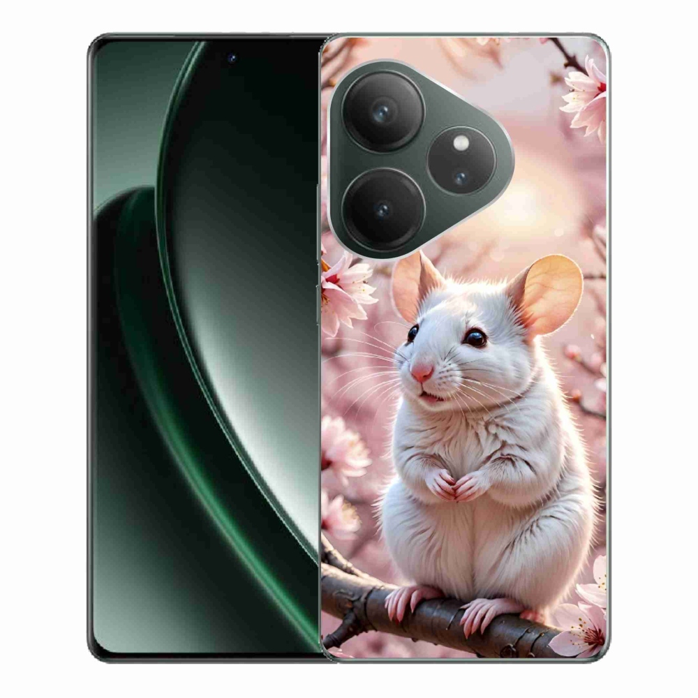 Gélový kryt mmCase na Realme GT 6 5G/GT 6T 5G - biela myš na vetve