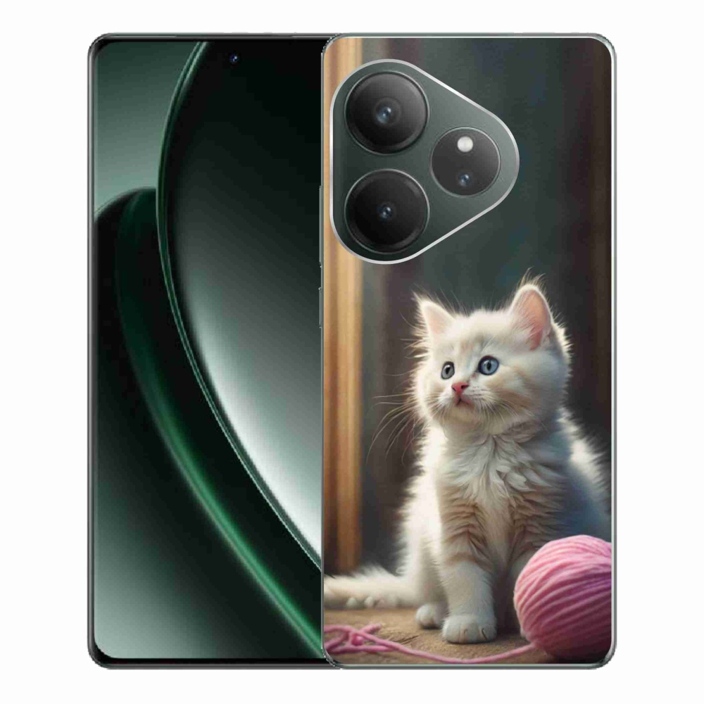 Gélový kryt mmCase na Realme GT 6 5G/GT 6T 5G - biele mačiatko 2