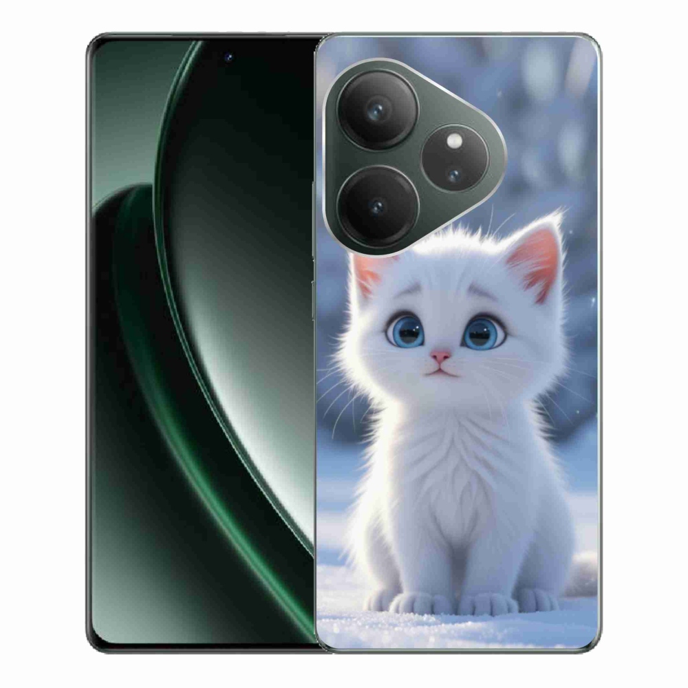 Gélový kryt mmCase na Realme GT 6 5G/GT 6T 5G - biele mačiatko 3
