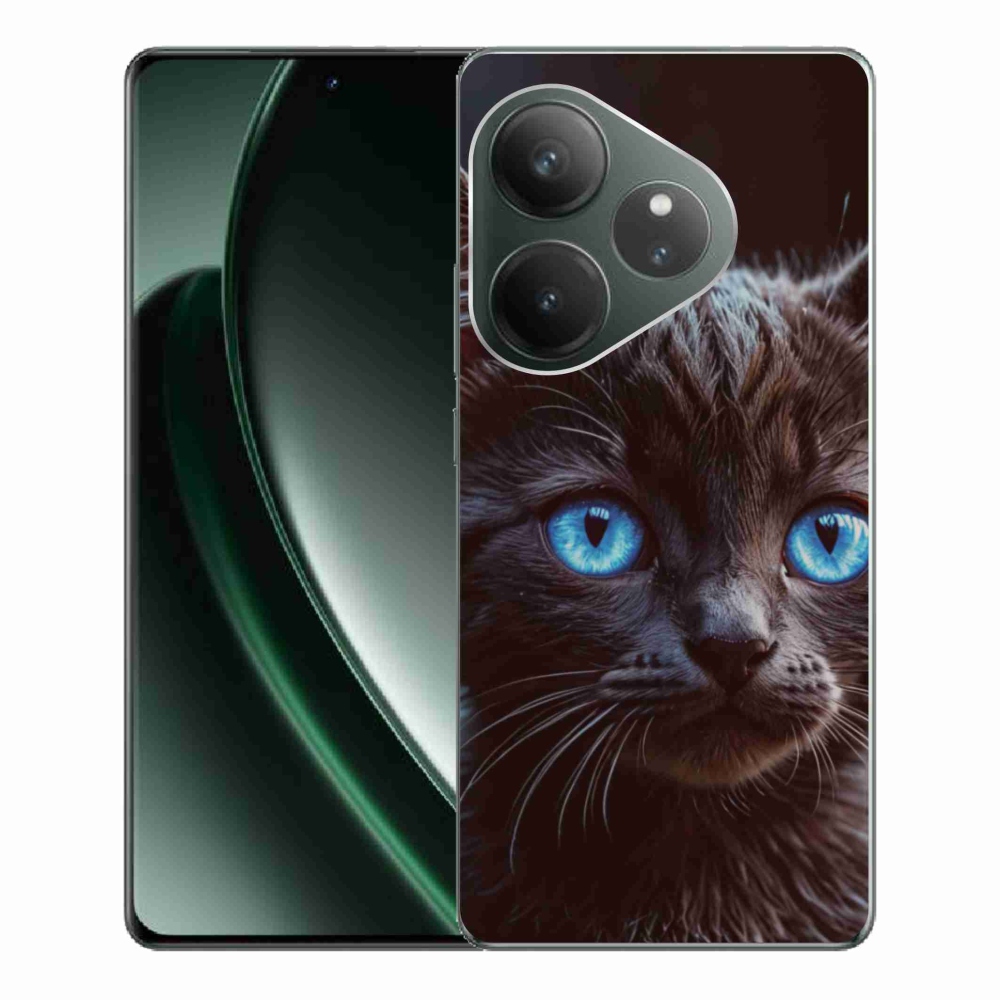 Gélový kryt mmCase na Realme GT 6 5G/GT 6T 5G - čierne mačiatko 2